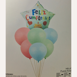 Globo Feliz cumpleaños Pastel